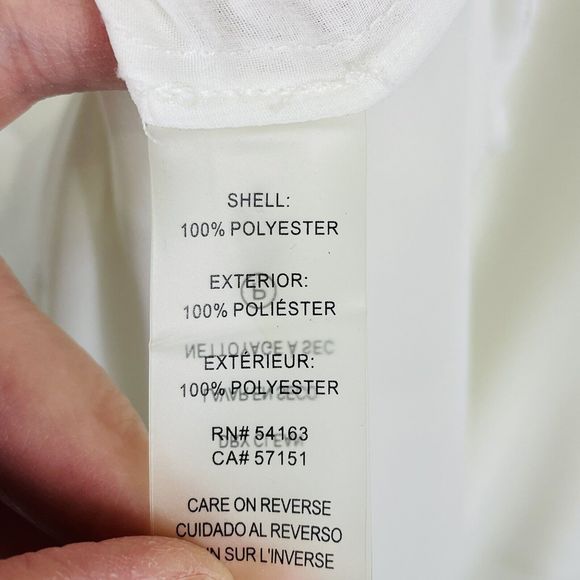 Calvin Klein Ivory Sheer Chiffon Sleeveless Wrap Front Blouse Top Womens‎ Large - Picture 5 of 5